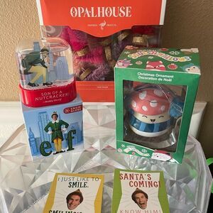 Buddy the Elf Snow Globe 2014 Squishmallow Ornament Opal House Mini Bottle Trees